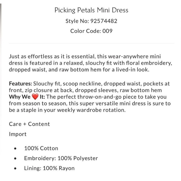 NWOT Free People Picking Petals Embroidered Mini Tunic Dress in Cardamom Seed XS - Picture 4 of 12